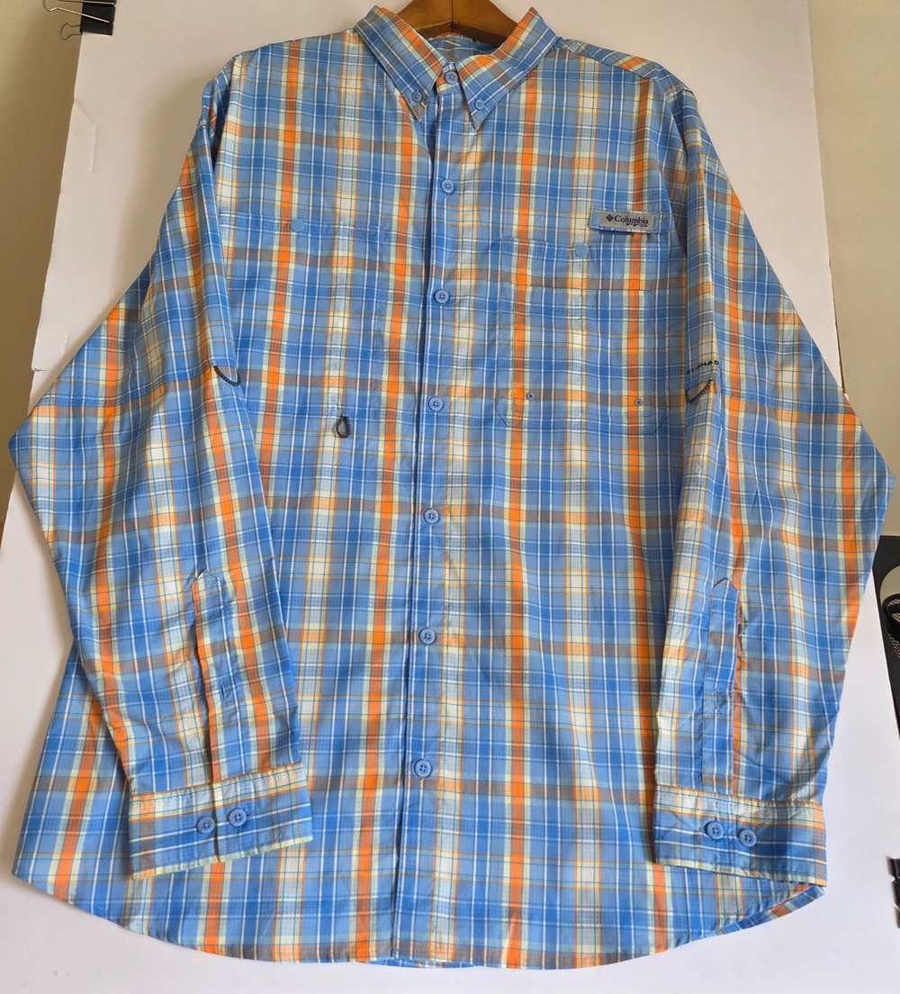 Columbia PFG Super Crystal Springs Men's XXL Plaid Fishing Shirt